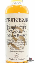 Springbank 27 Years Old 1967 1995 Big Golden "S" 46% 700ml - WORLD WINE WHISKY 