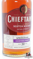 Springbank 30 Years Old 1972 2002 - Chieftain's Choice - Ian Macleod - Cask 410 57.8% (1 of 576) - WORLD WINE WHISKY 