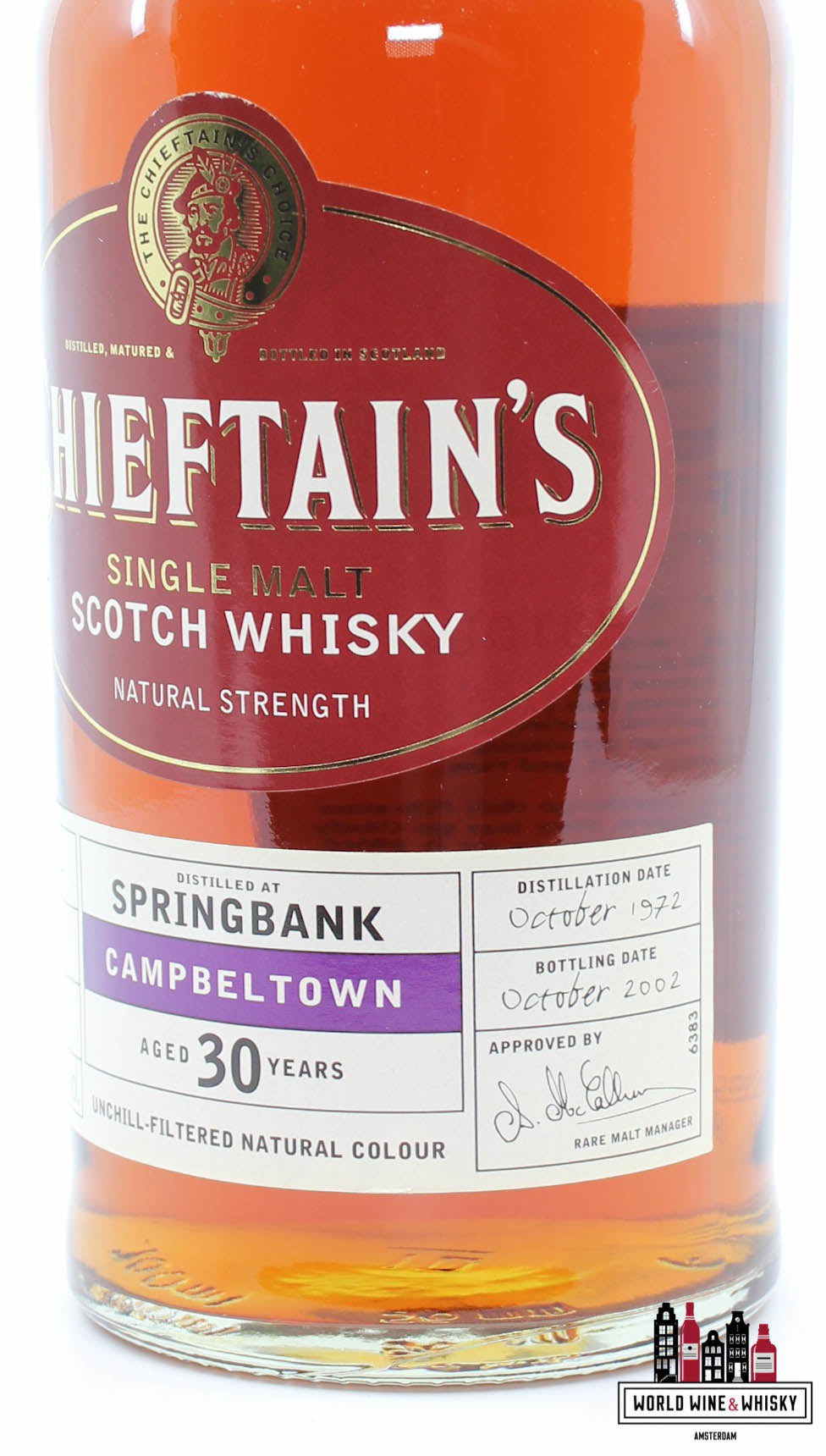 Springbank 30 Years Old 1972 2002 - Chieftain's Choice - Ian Macleod - Cask 410 57.8% (1 of 576) - WORLD WINE WHISKY 