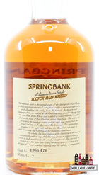Springbank 31 Years Old 1966 1997 - Local Barley - Cask 1966 476 52% - WORLD WINE WHISKY 