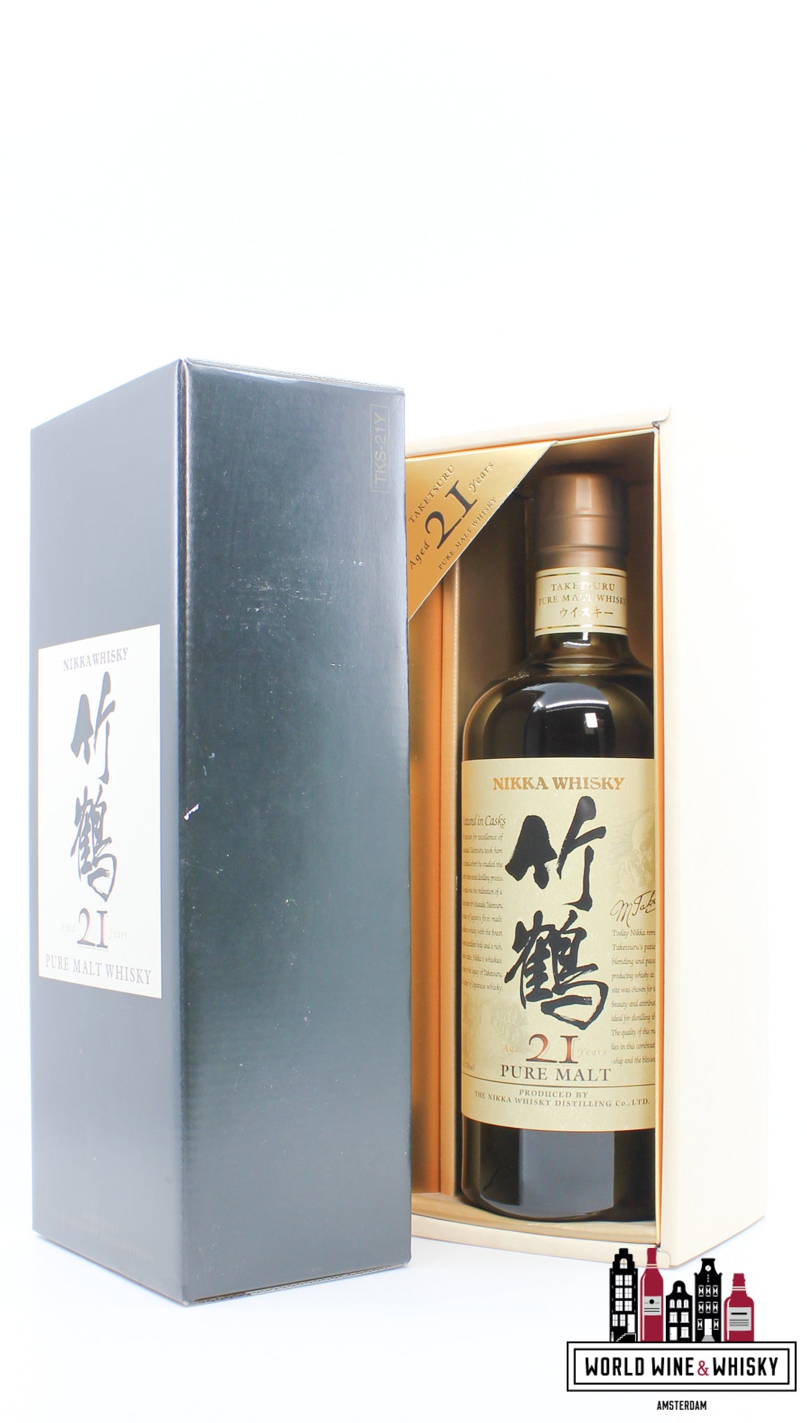 Taketsuru 21 Years Old - Pure Malt - Nikka Whisky - Yoichi & Miyagikyo 43% (in luxury case) - WORLD WINE WHISKY 