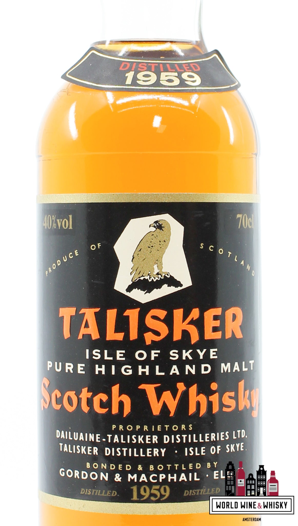 Talisker 1959 1993 - Black Label, Golden Eagle - Gordon & MacPhail 40% - WORLD WINE WHISKY 