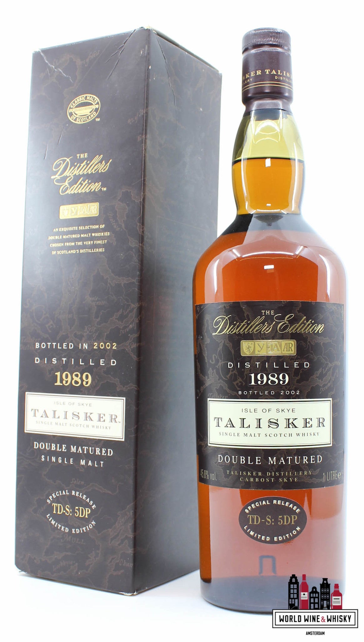 Talisker 1989 2002 - The Distillers Edition - Double Matured - TD-S: 5 DP 45.8% 1000ml (1 litre) - WORLD WINE WHISKY 