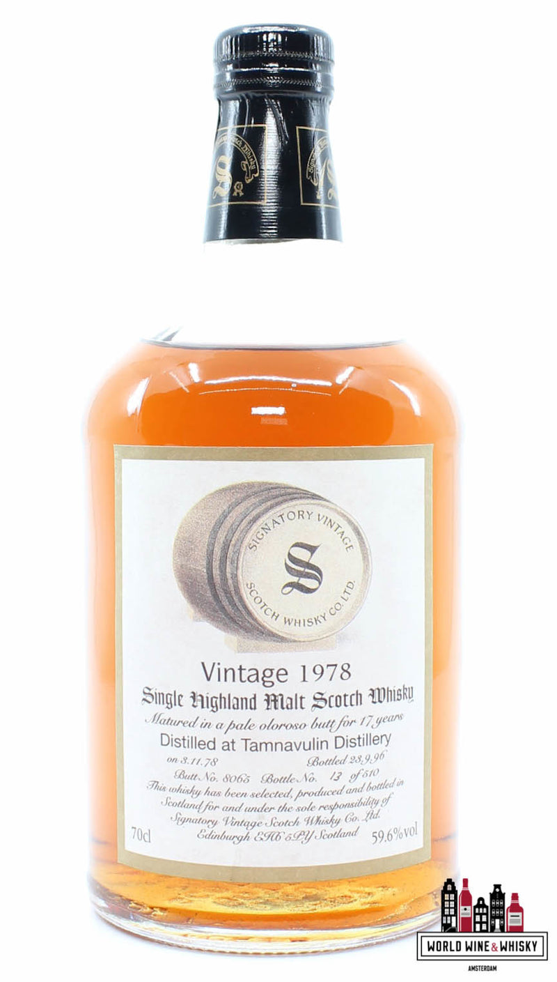 Tamnavulin 17 Years Old 1978 1996 - Cask 8065 - Vintage Collection - Signatory Vintage 59.6% (1 of 510) - WORLD WINE WHISKY 