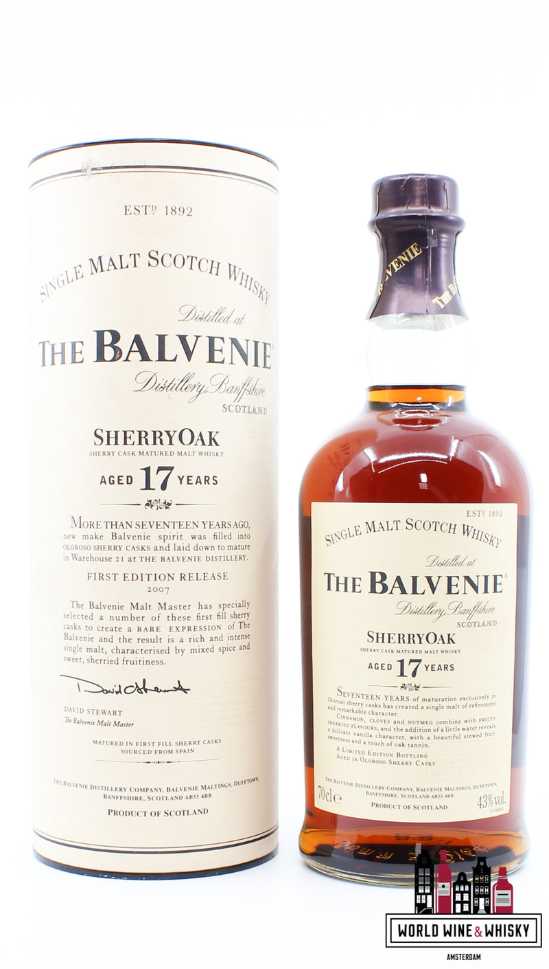 The Balvenie 17 Years Old 2007 - SherryOak - Fist Edition Release - Warehouse 21 43% - WORLD WINE WHISKY 