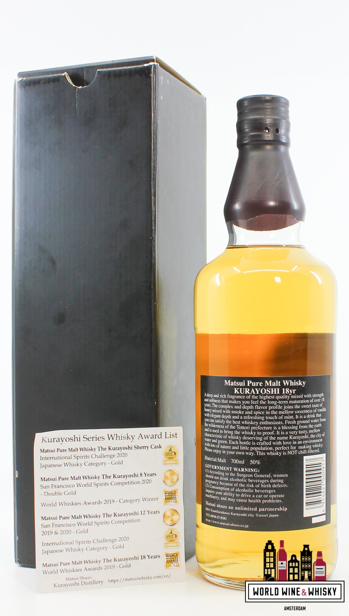 The Kurayoshi 18 Years Old - Pure Malt Whisky - Matsui Whisky 50% (1 of 1140) - WORLD WINE WHISKY 