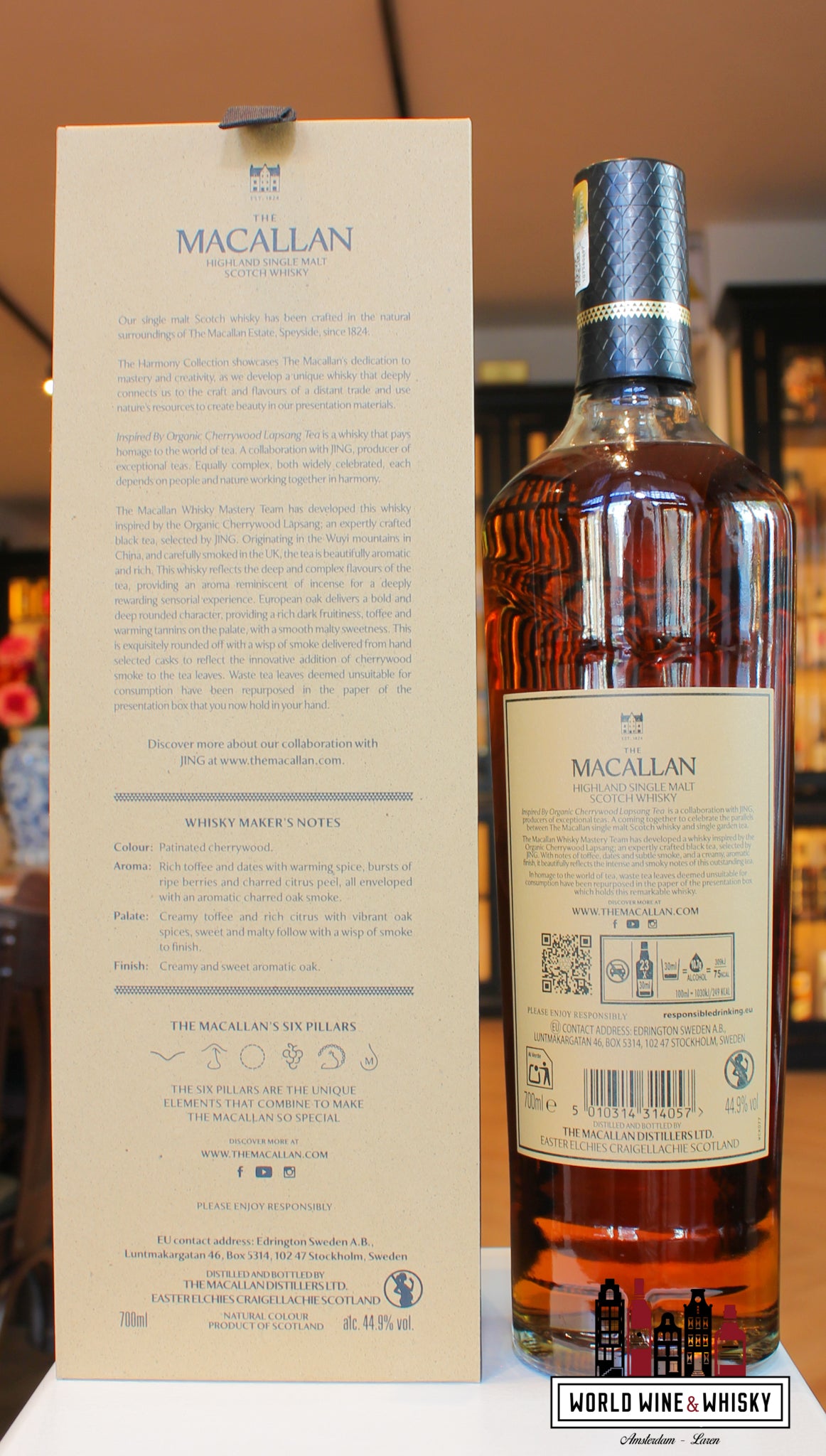 The Macallan 2024 - The Harmony Collection - Inspired by Organic Cherrywood Lapsang Tea - Collaboration with Jing 44.9% (Travel Exclusive) - WORLD WINE WHISKY 