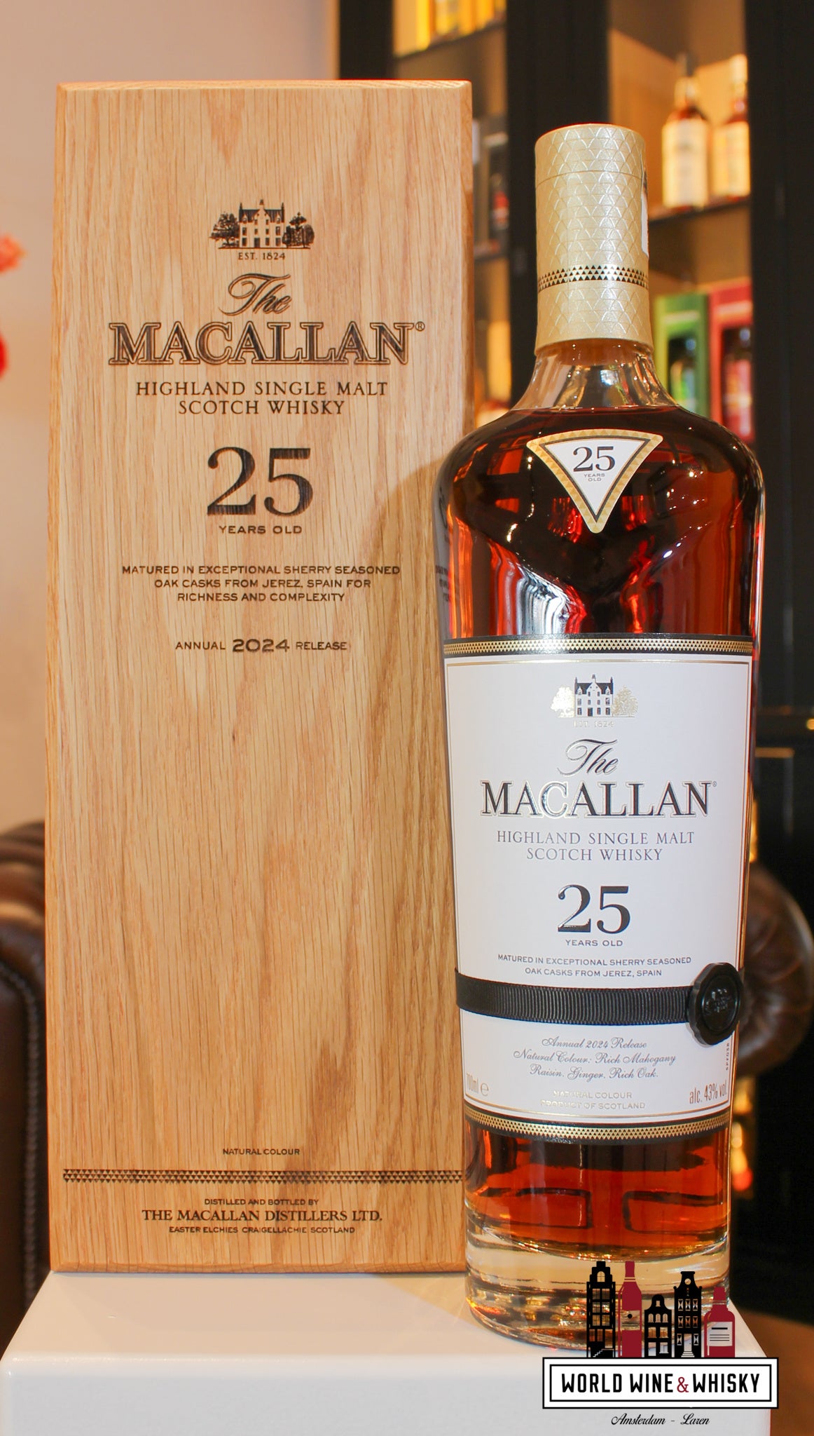 The Macallan 25 Years Old - Sherry Oak Casks - Annual 2024 Release 43% - WORLD WINE WHISKY 