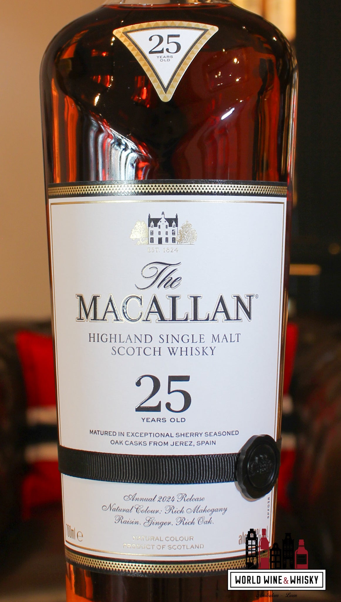 The Macallan 25 Years Old - Sherry Oak Casks - Annual 2024 Release 43% - WORLD WINE WHISKY 