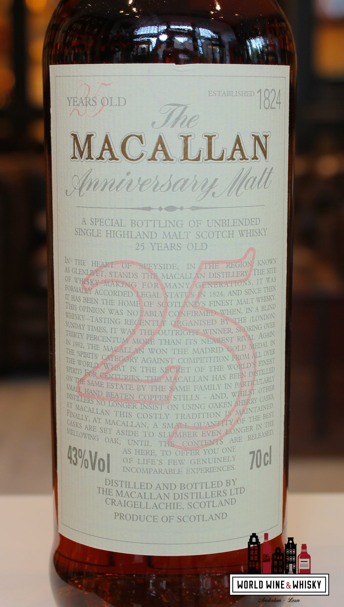 The Macallan 25 Years Old - The Anniversary Malt 43% - WORLD WINE WHISKY 