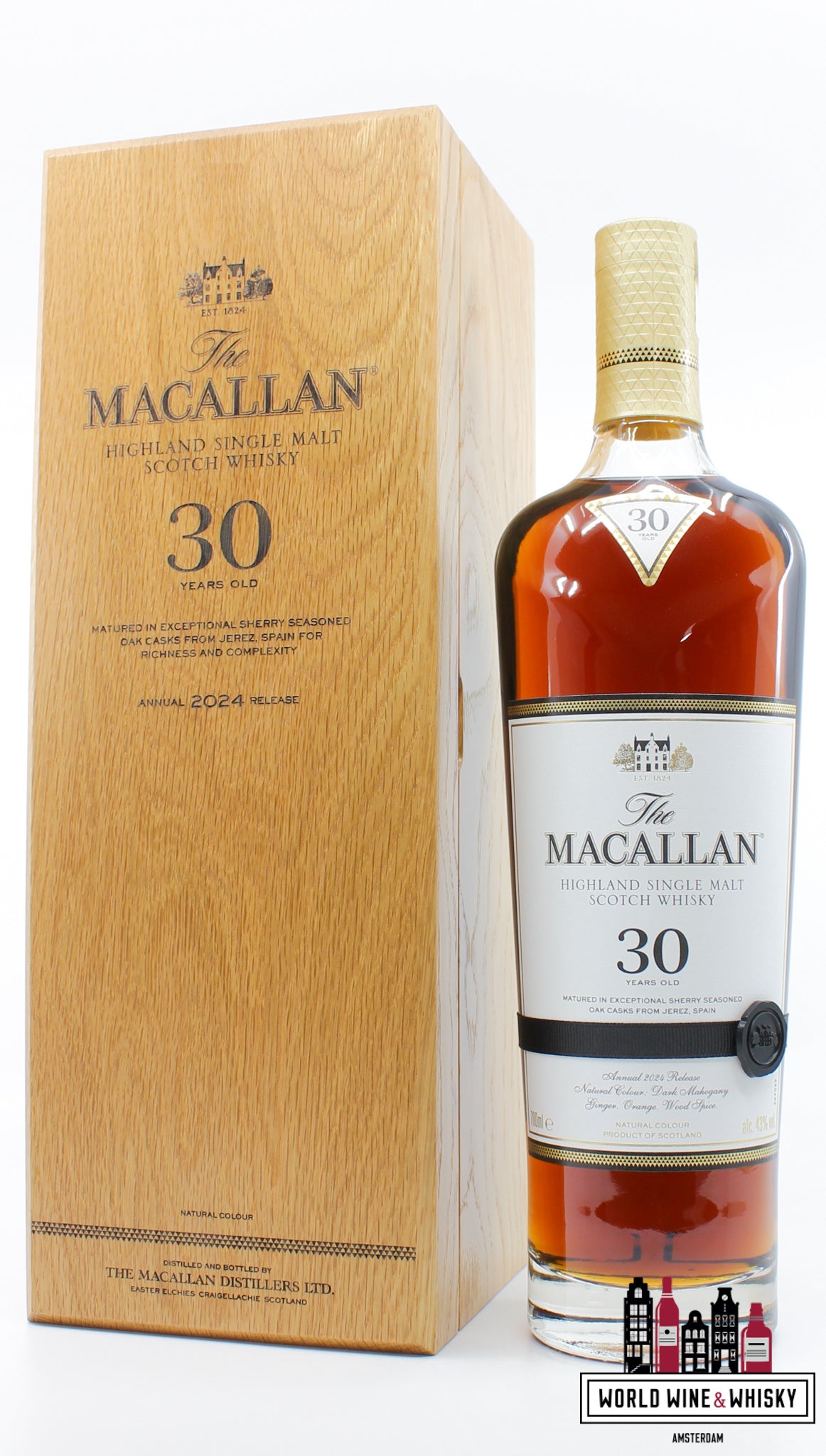 The Macallan 30 Years Old - Sherry Oak Casks - Annual 2024 Release 43% - WORLD WINE WHISKY 