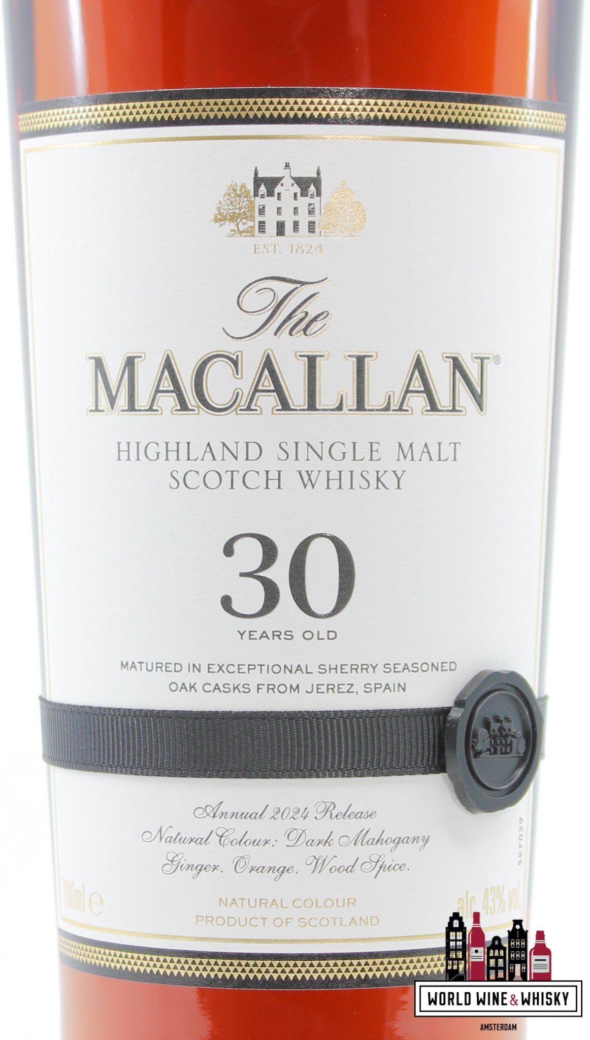 The Macallan 30 Years Old - Sherry Oak Casks - Annual 2024 Release 43% - WORLD WINE WHISKY 