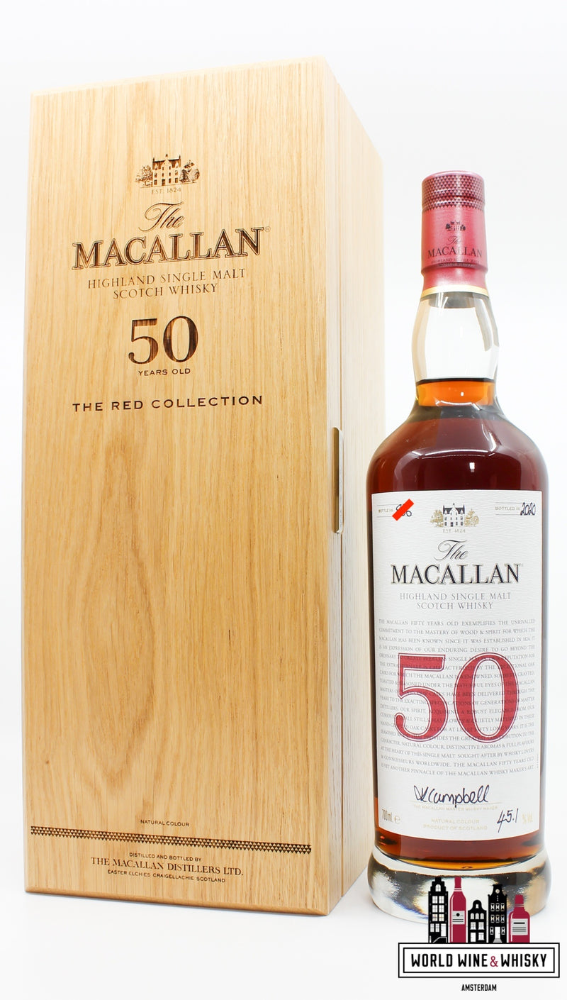 The Macallan 50 Years Old 2020 - The Red Collection 45.1% - WORLD WINE WHISKY 