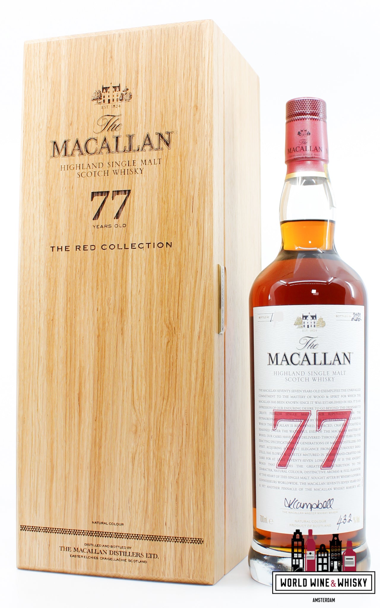 The Macallan 77 Years Old 2022 - The Red Collection 43.2% - WORLD WINE WHISKY 