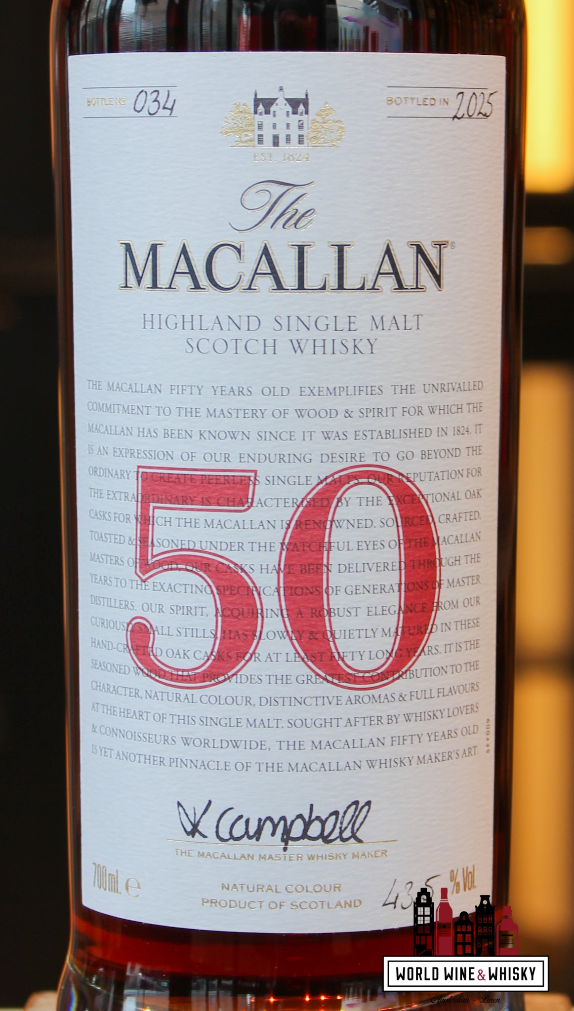 The Macallan 50 Years Old 2025 - The Red Collection 43.5% Wine Wine Whisky