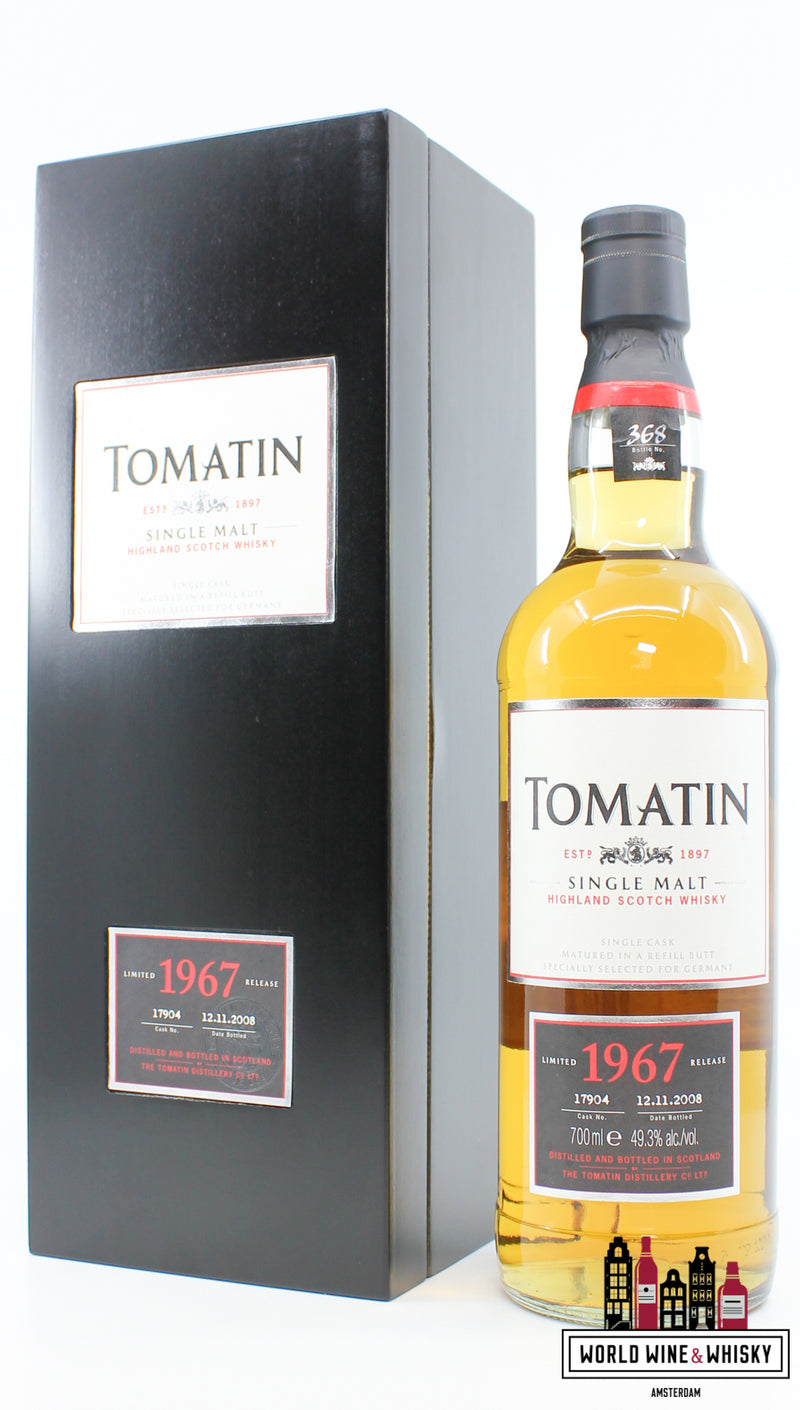Tomatin 40 Years Old 1967 2008 - Cask 17904 - Limited Release 49.3% (1 of 463) - WORLD WINE WHISKY 