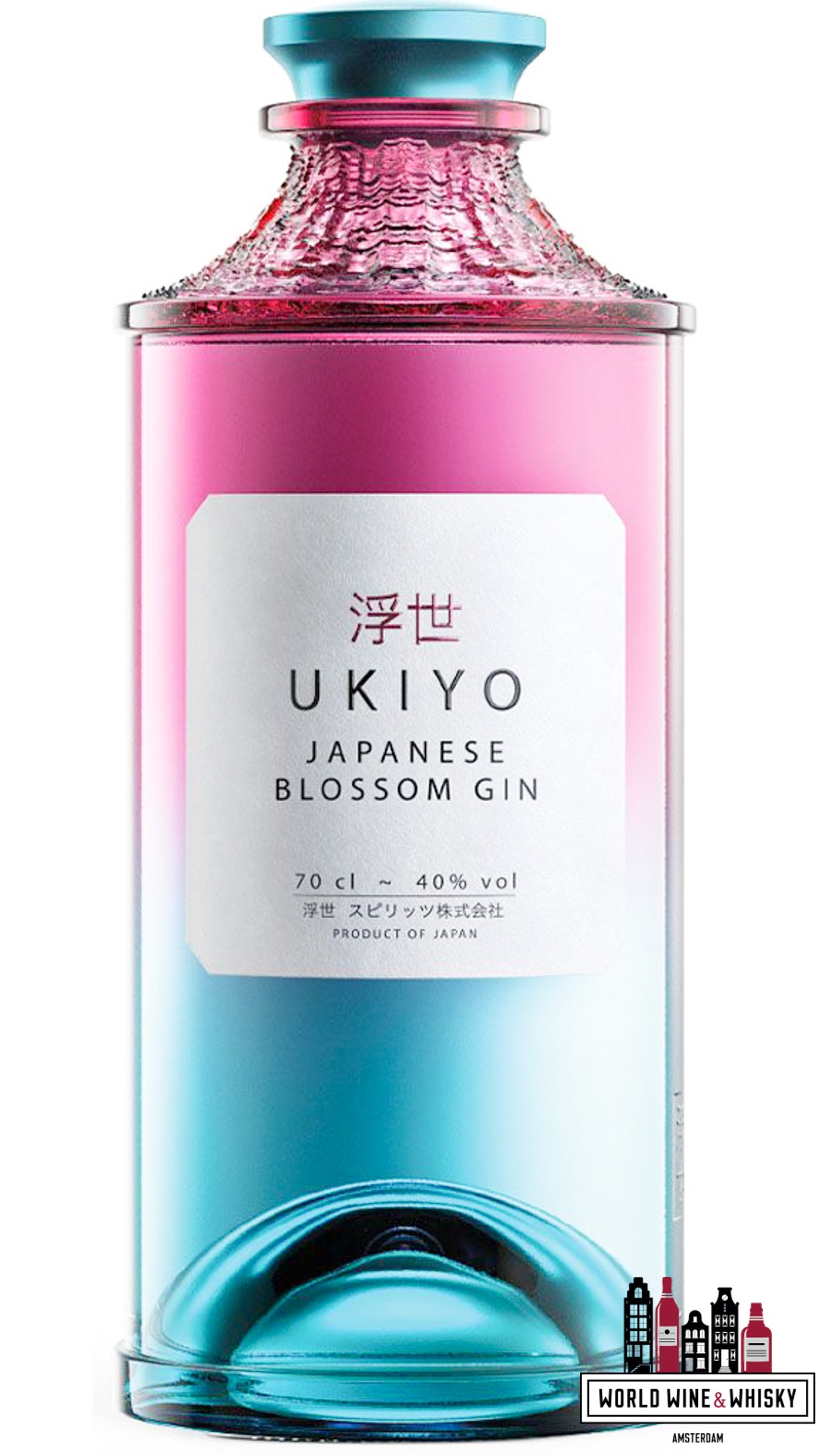 Ukiyo Japanese Blossom Gin 40% - WORLD WINE WHISKY 