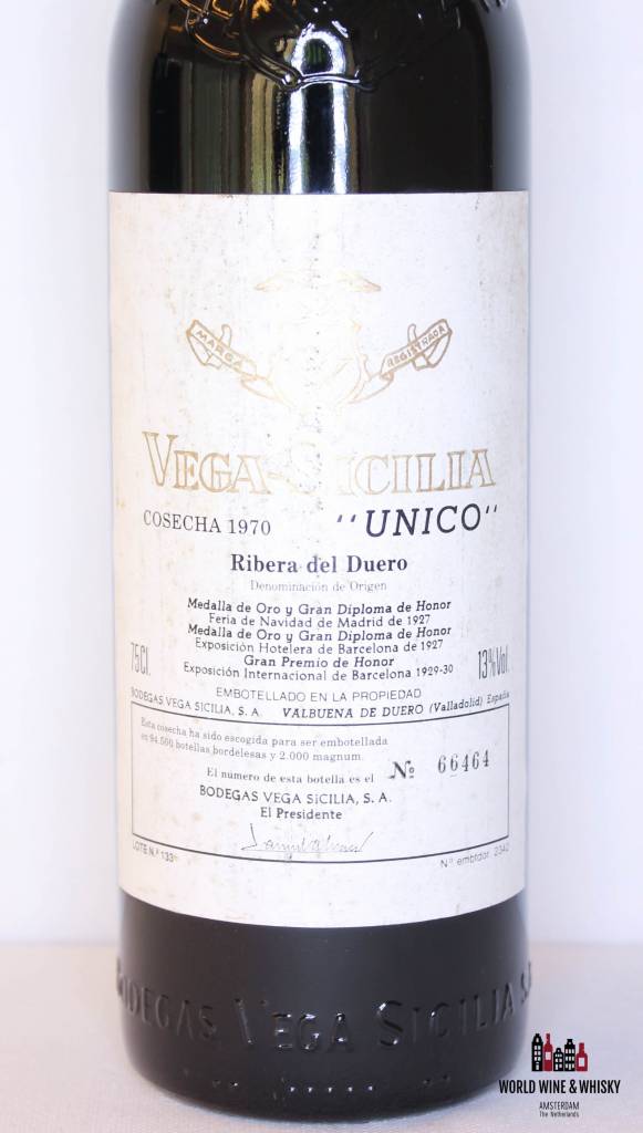 Vega-Sicilia Unico Ribera del Duero 1970 - WORLD WINE WHISKY 