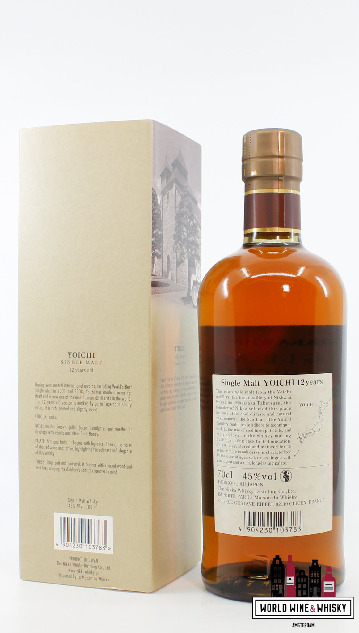 Yoichi 12 Years Old - Single Malt - Nikka Whisky 45% - WORLD WINE WHISKY 