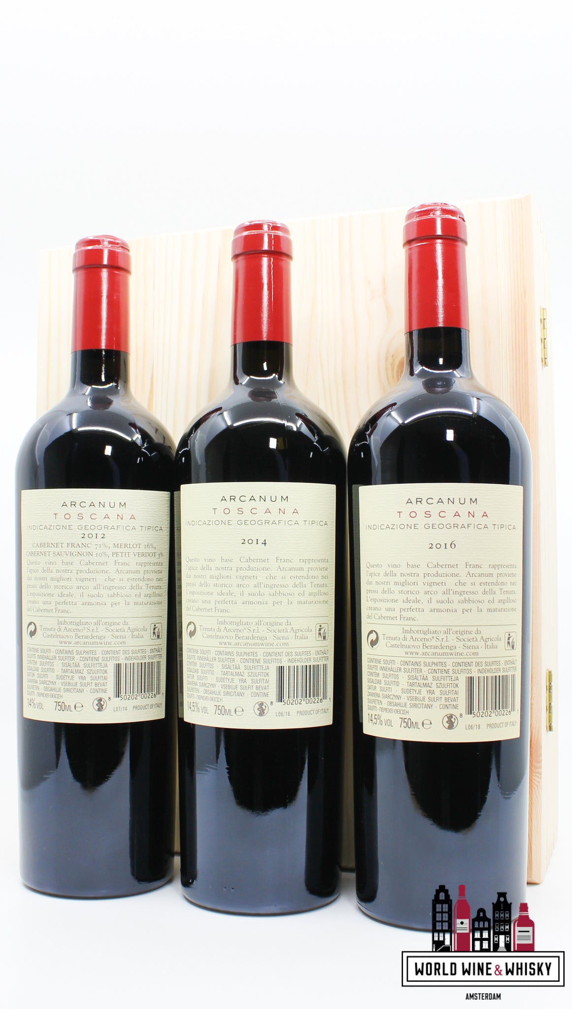 Arcanum - Tenuta di Arceno 2012, 2014 en 2016 Toscana (in OWC)