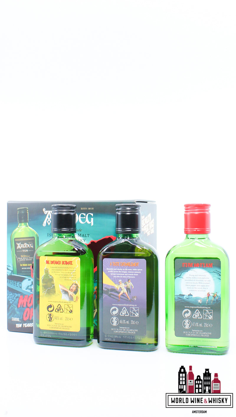 Ardbeg - The Three Monsters of Smoke - 10 YO, An OA &amp; Wee Beastie - 3 x 200ml Giftpack / Giftbox
