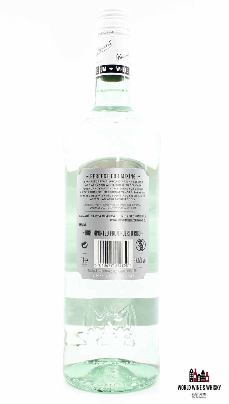 Bacardi Carta Blanca - Superior White Rum 37,5% 1L (1000 ml)