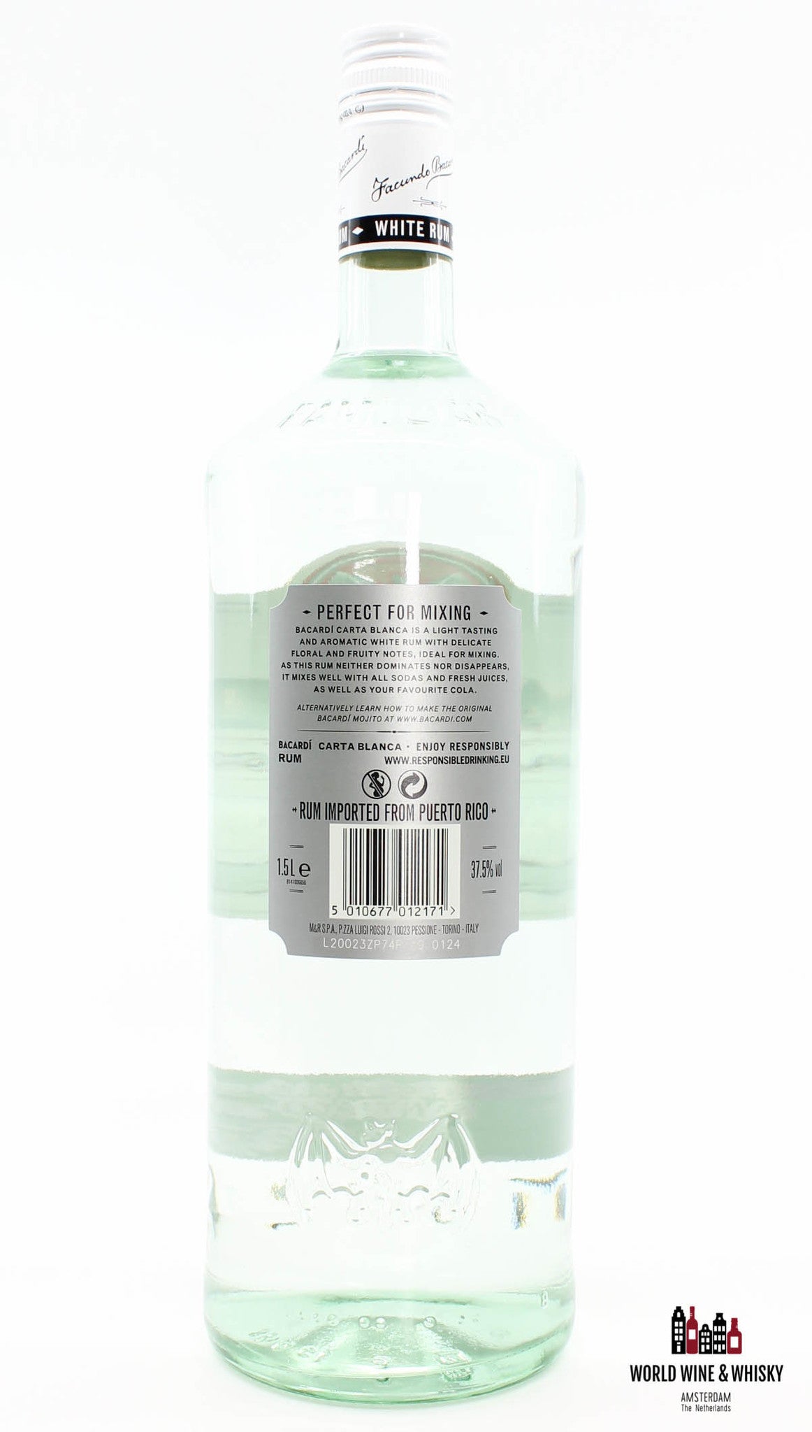 Bacardi Carta Blanca - Superior White Rum 37,5% 1,5L (1500 ml)