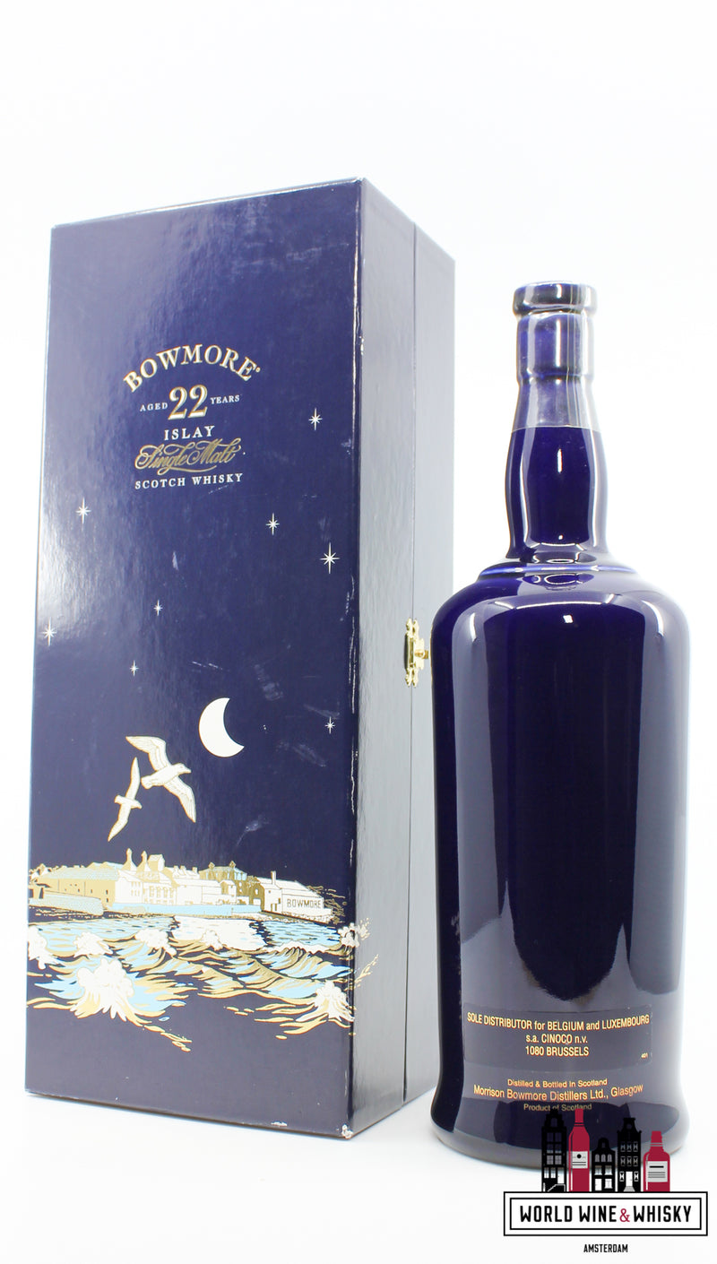 Bowmore 22 Years Old - Moonlight 43% (Blauw Keramiek - Meeuwen)
