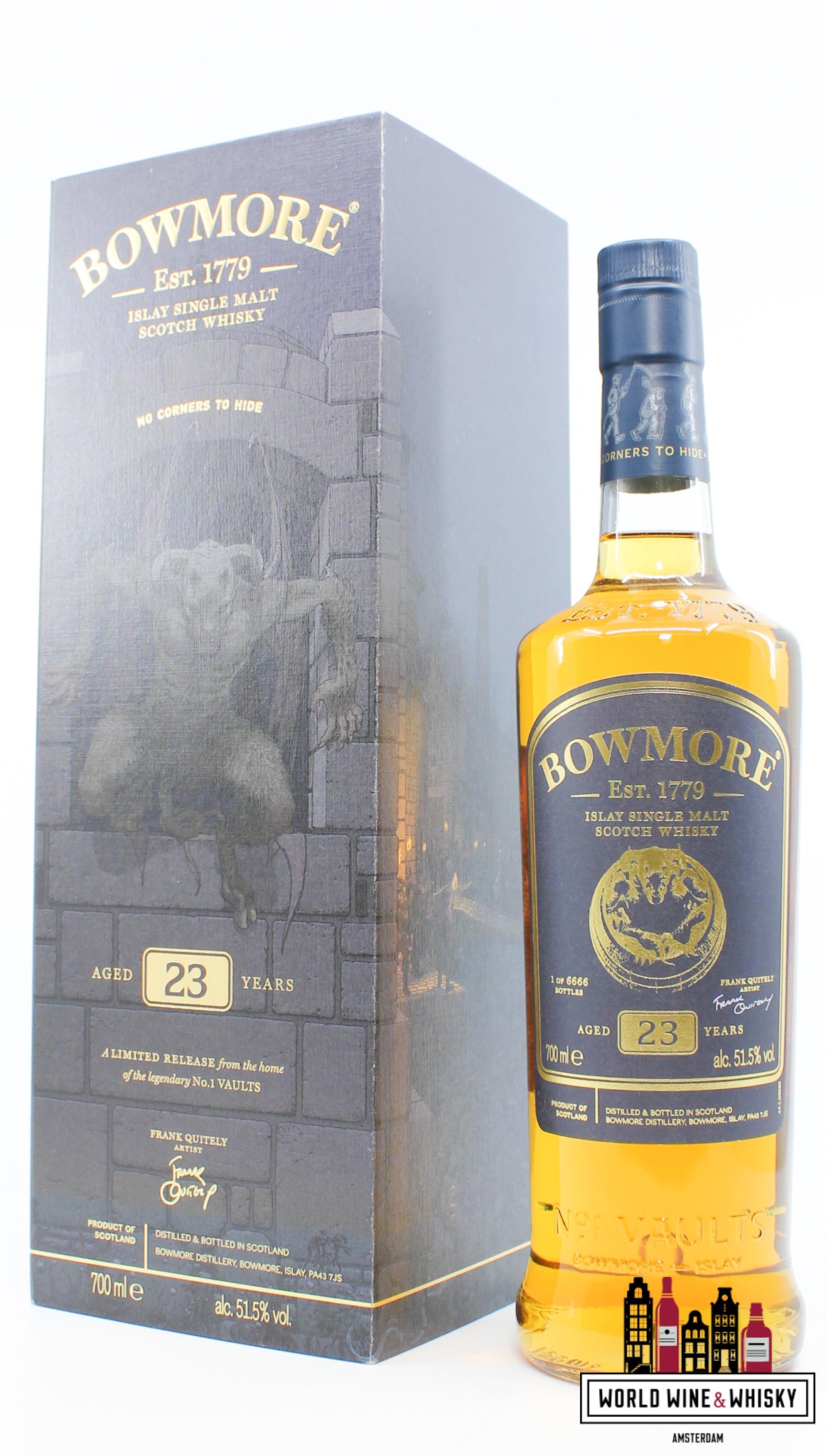 Bowmore 23 jaar oud 2021 - Geen hoeken om te verbergen - Exclusief voor reisdetailhandel 51,5% (1 van 6666)