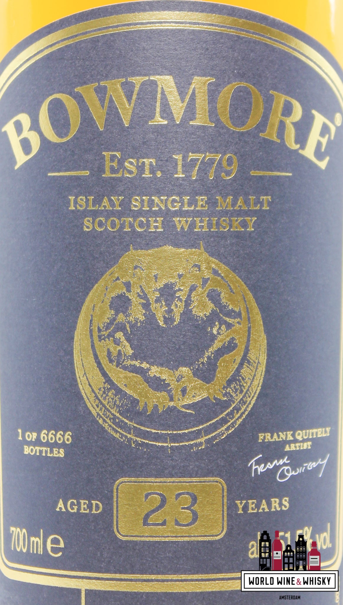 Bowmore 23 jaar oud 2021 - Geen hoeken om te verbergen - Exclusief voor reisdetailhandel 51,5% (1 van 6666)