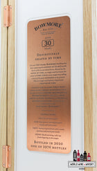 Bowmore 30 Years Old - Editie 2021 (Gebotteld in 2020) 45,1% (1 van 2976) - Volledige set