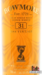 Bowmore 31 Years Old 1988 Vintage - Timeless Series 45,4% (1 van 3000)