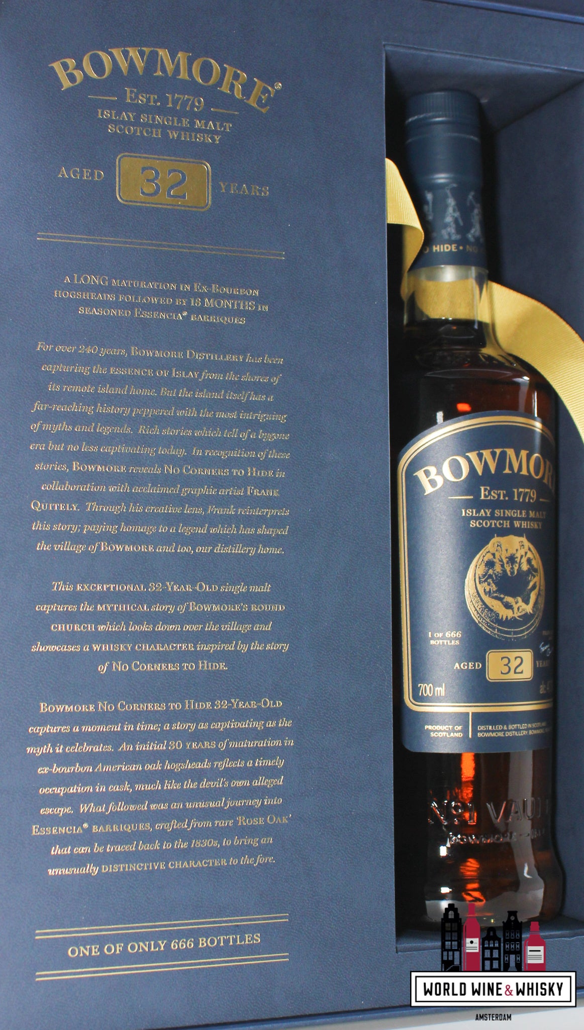 Bowmore 32 jaar oud 2021 - Geen hoeken om te verbergen - Exclusief voor reisdetailhandel 47,3% (1 van 666)