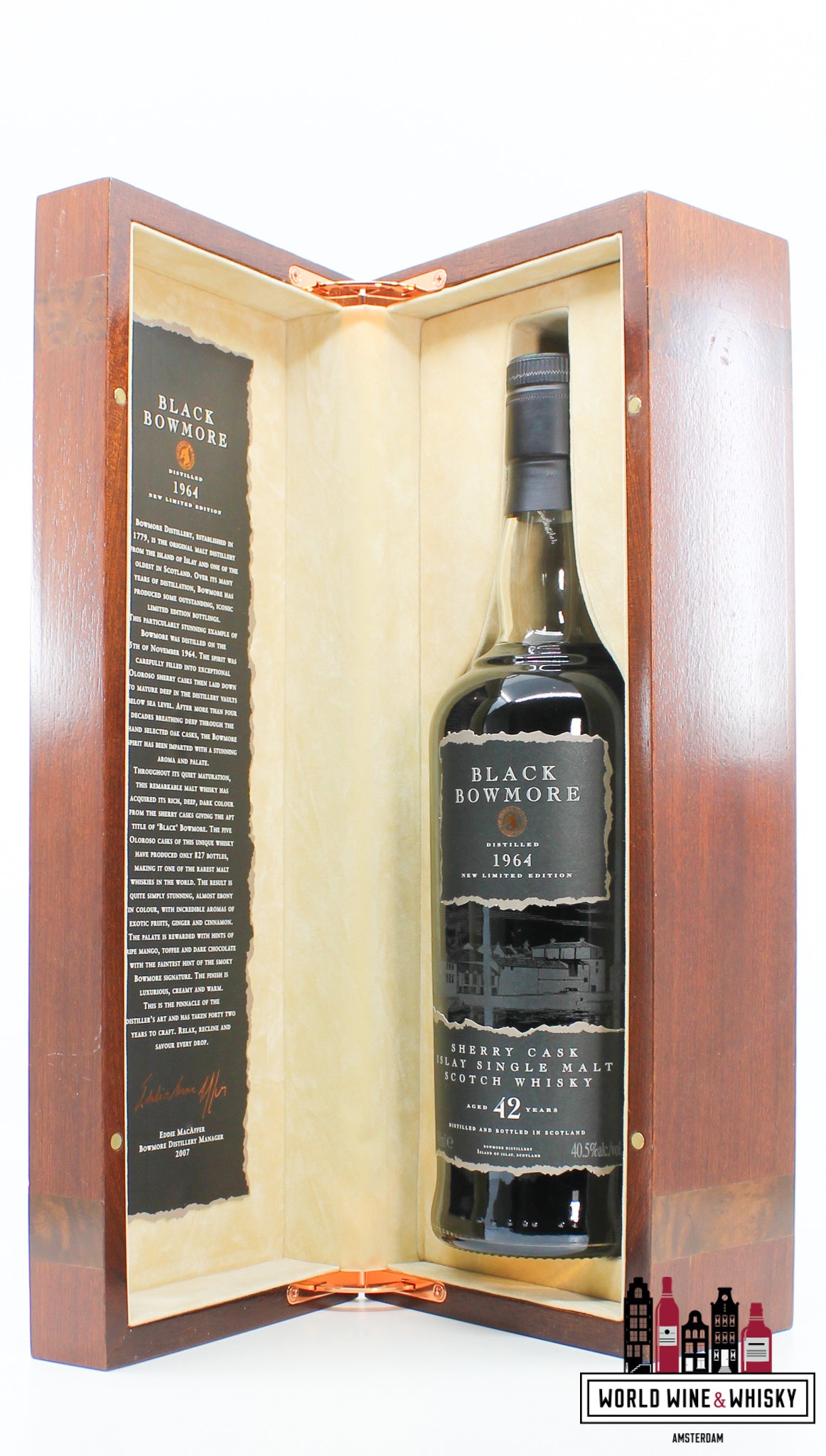 Bowmore 42 jaar oud 1964 2007 - Zwart Bowmore - De trilogie 40,5% (1 van 827)