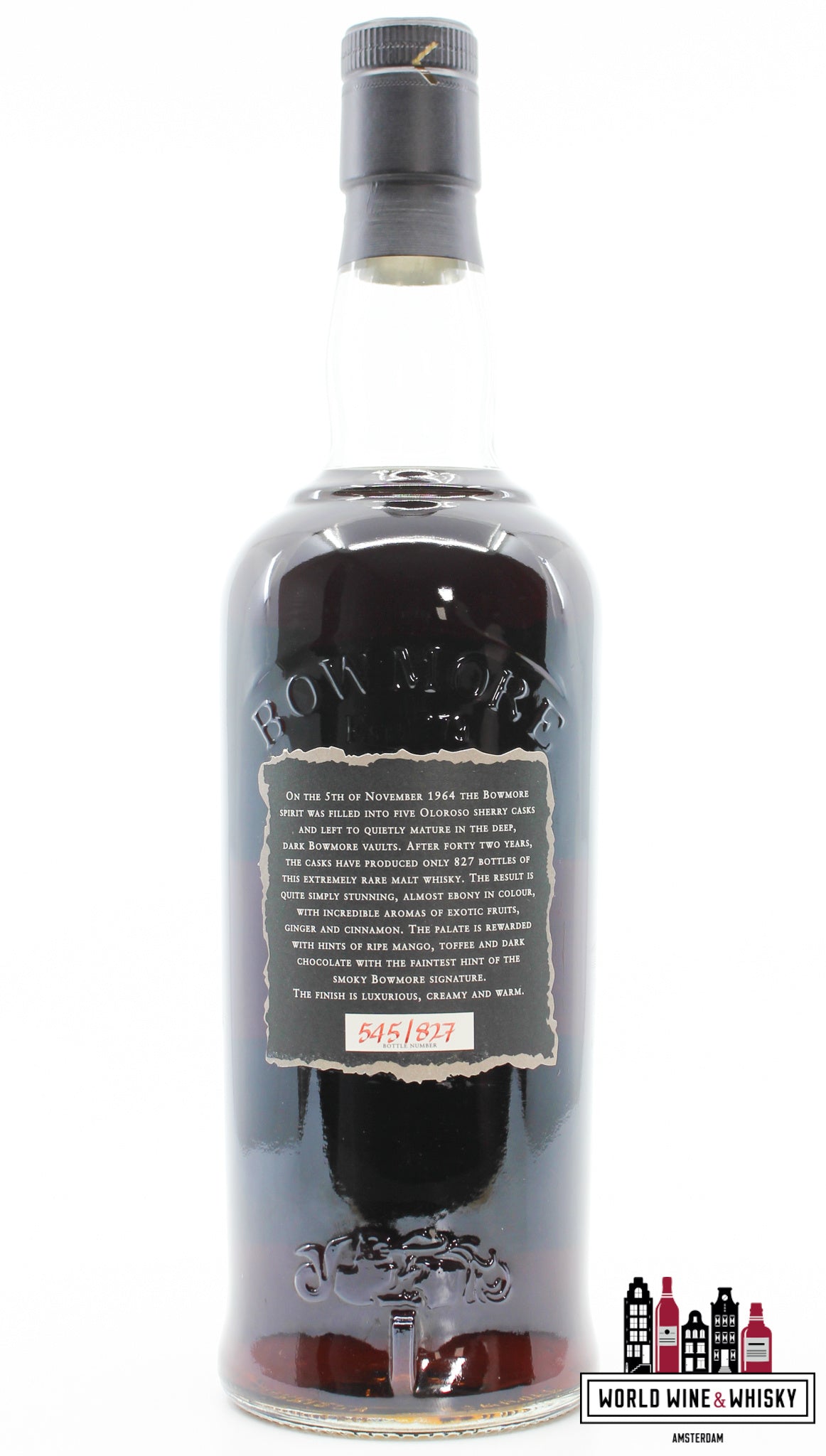 Bowmore 42 jaar oud 1964 2007 - Zwart Bowmore - De trilogie 40,5% (1 van 827)