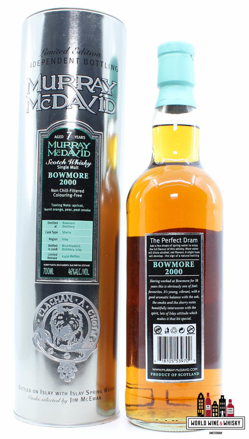 Bowmore 7 jaar oud 2000 2008 - Murray McDavid 46% (1 van 2450)