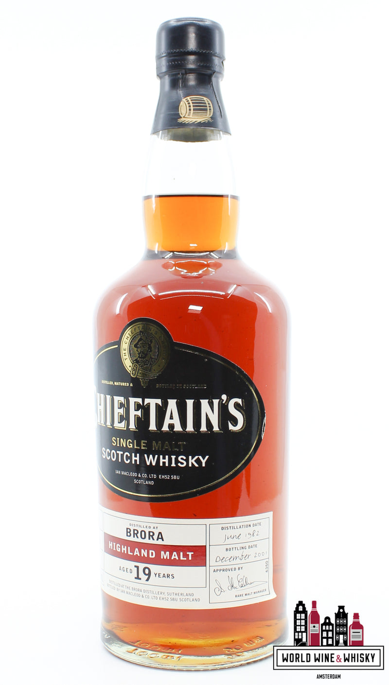 Brora 19 Years Old 1982 2001 - Cask 1189 + 1192 - Chieftain's Choice - Ian Macleod 46% 1 van 1332 (Gesloten distilleerderij)