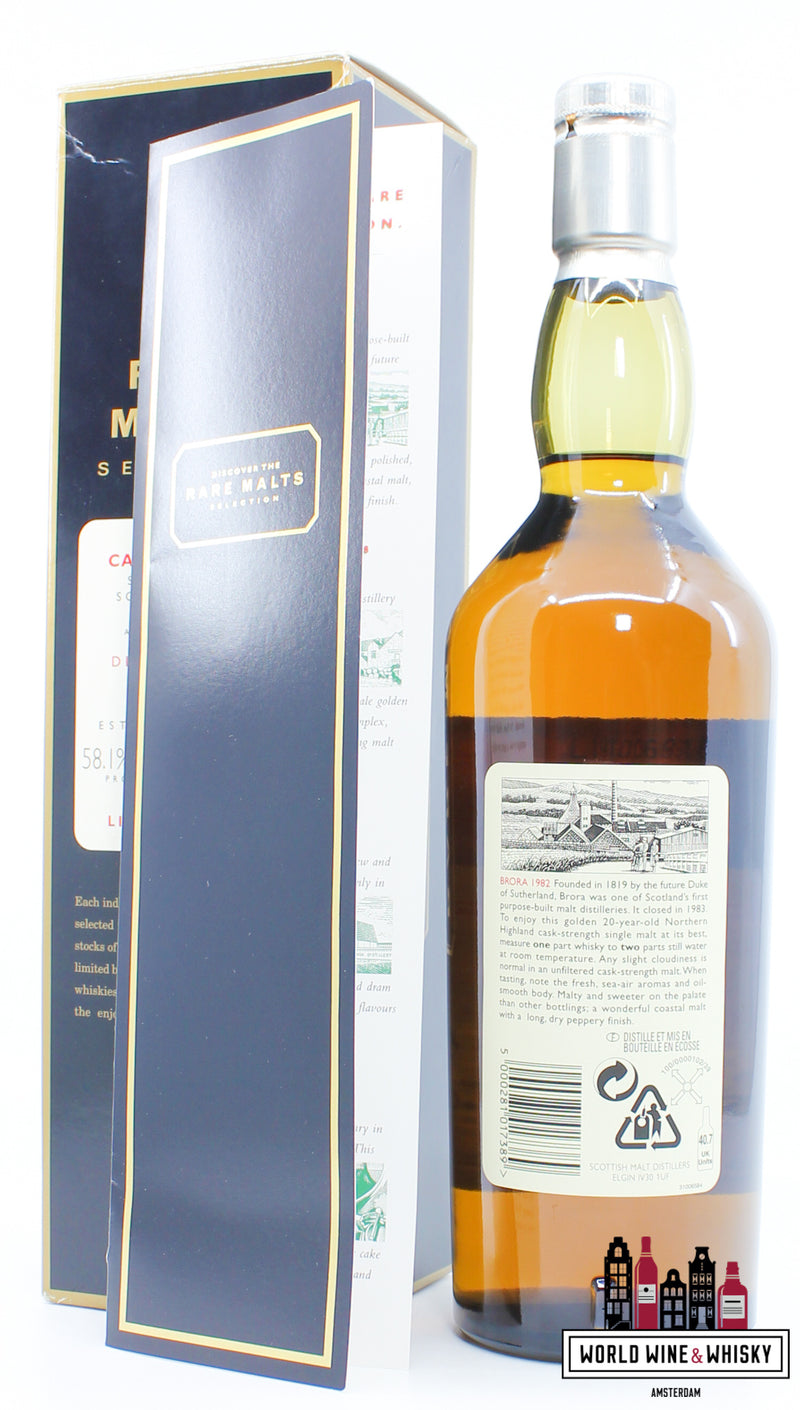 Brora 20 Years Old 1982 2003 - Rare Malts Selection - Natuurlijke vatsterkte 58,1% (gesloten distilleerderij)