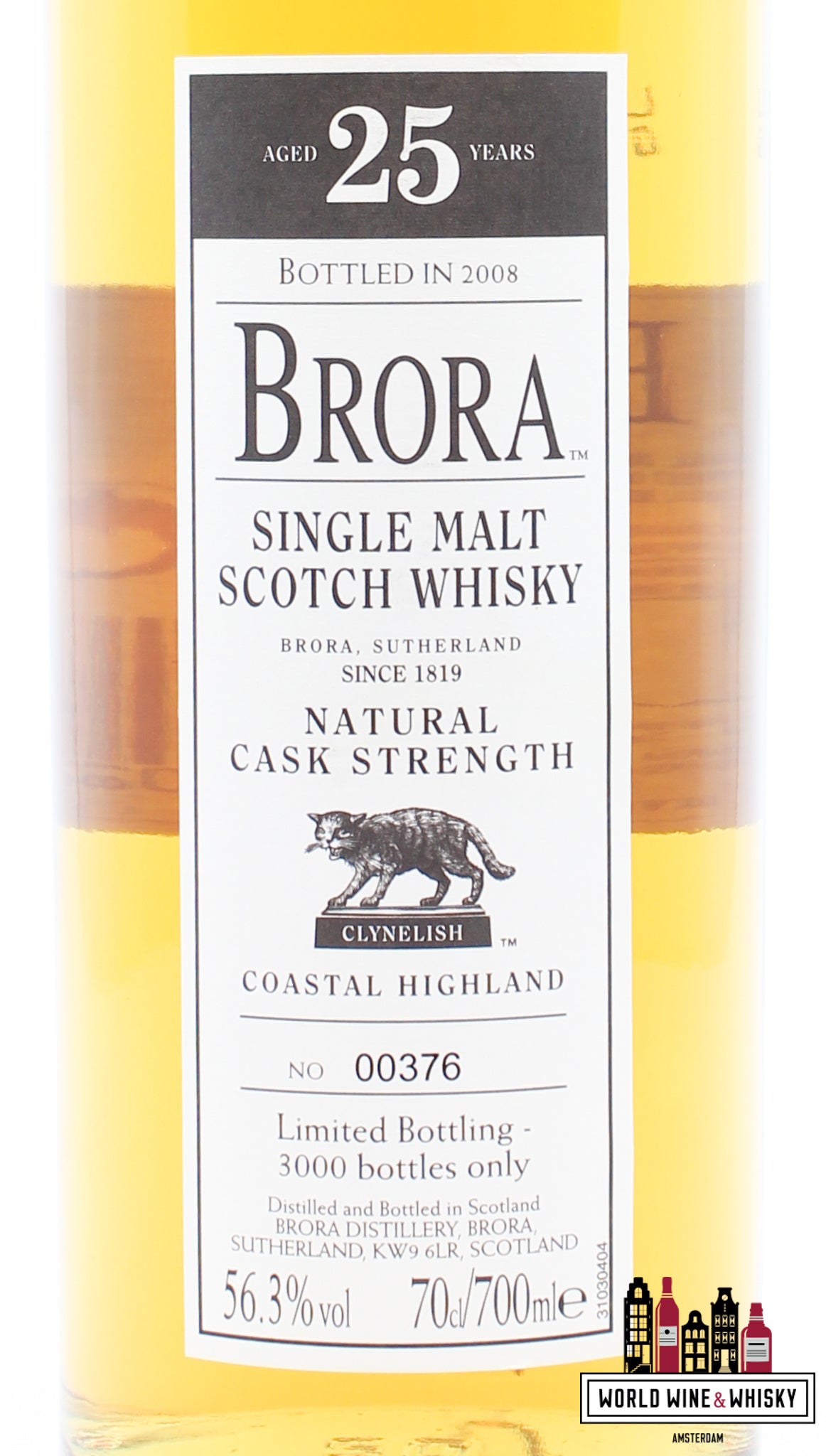 Brora 25 Years Old 1982 2008 - 7e release - Natuurlijke vatsterkte 56,3% (1 van 3000)