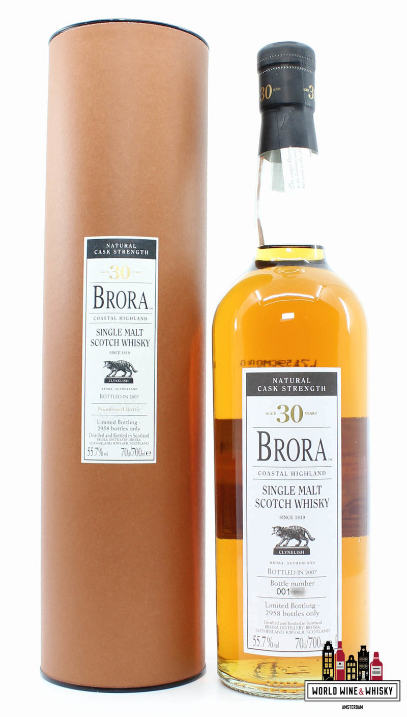Brora 30 Years Old 1977 2007 6e release - Gesloten distilleerderij 55,7% (1 van 2958)