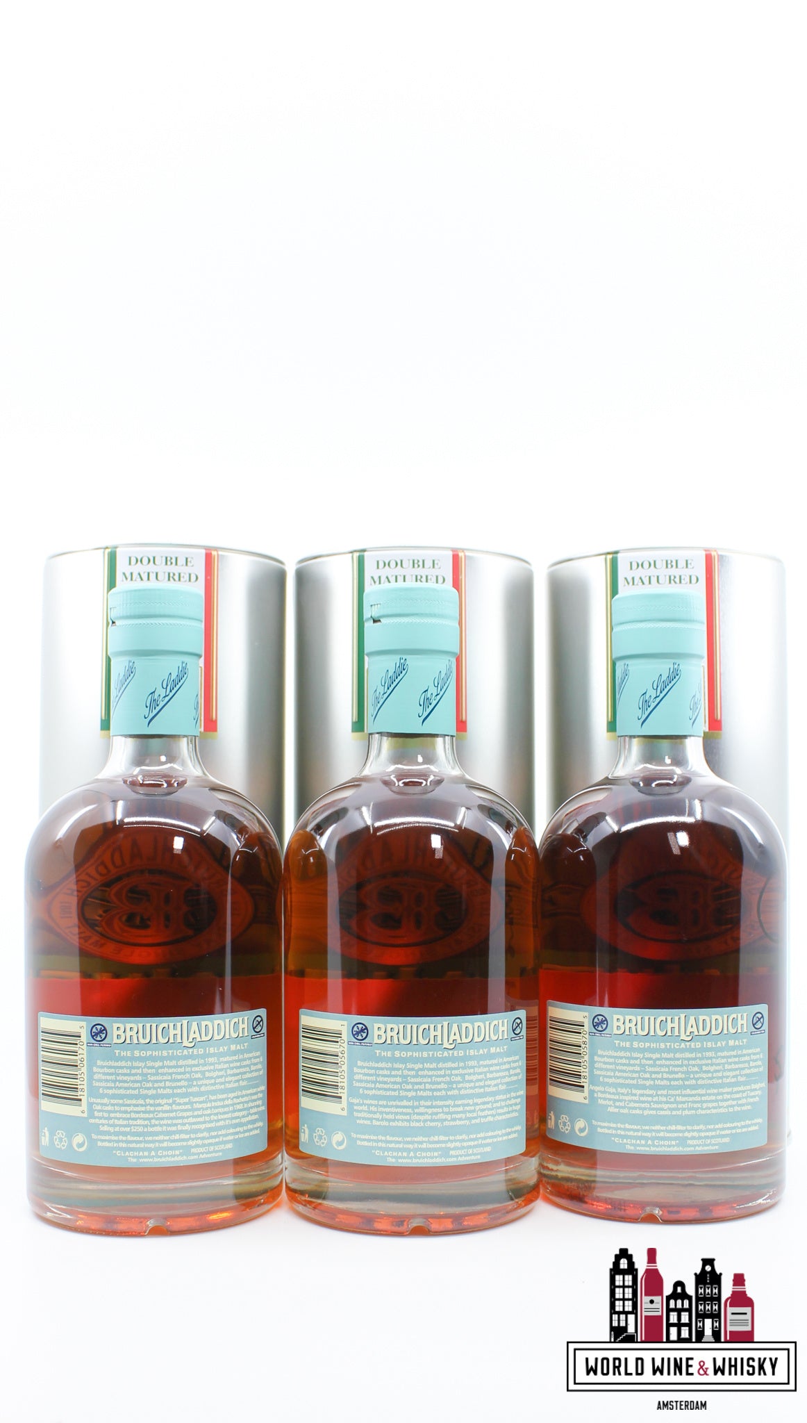 Bruichladdich 14 jaar oud 1993 2007 - De Italiaanse collectie 46% 1 van 3000 (volledige set)