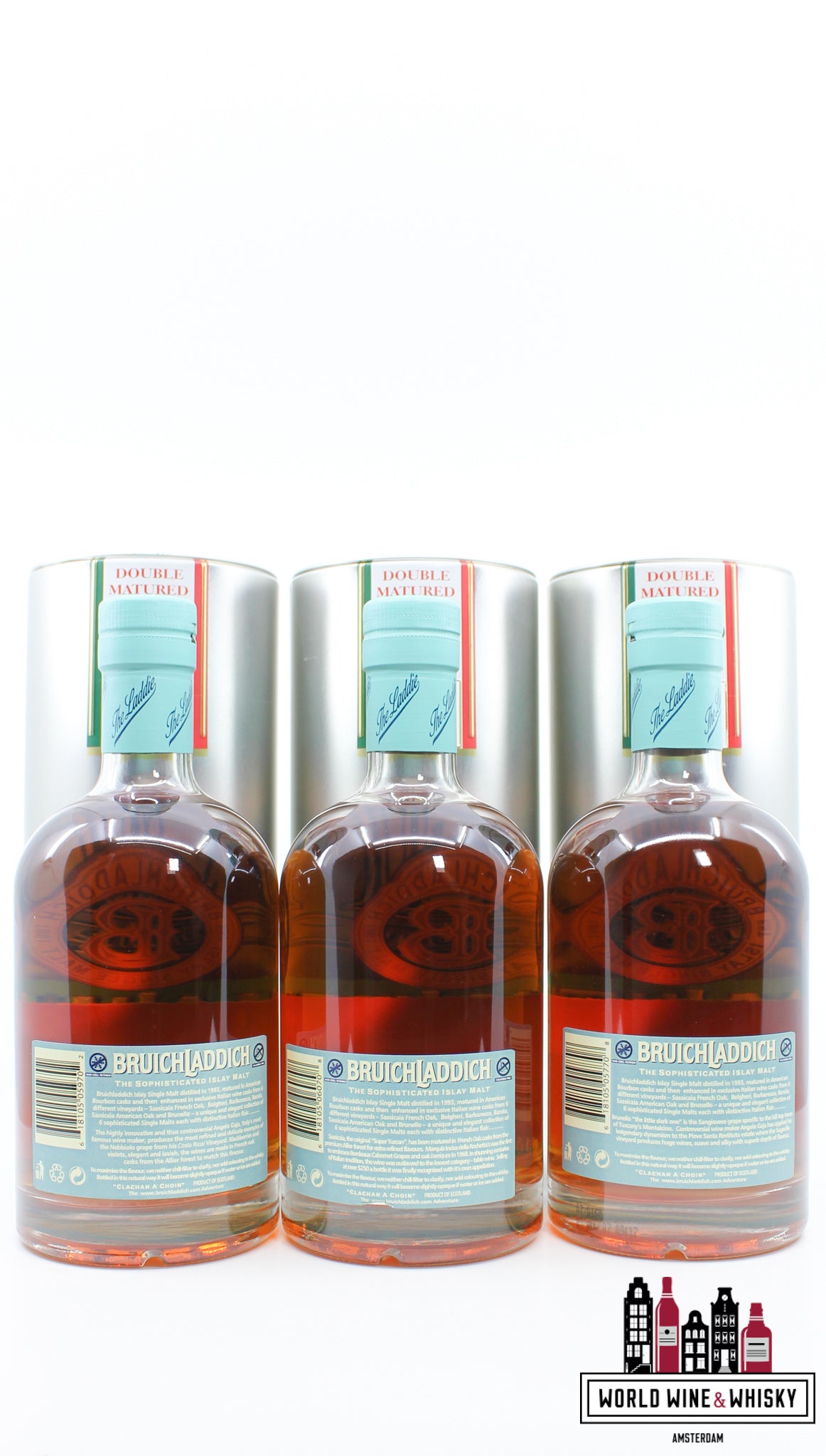 Bruichladdich 14 jaar oud 1993 2007 - De Italiaanse collectie 46% 1 van 3000 (volledige set)