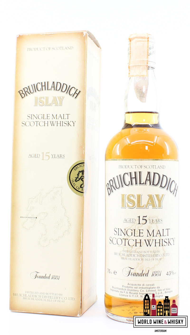 Bruichladdich 15 jaar oud - "Islay" - F.lli Rinaldi importatori (import) 43% 75cl