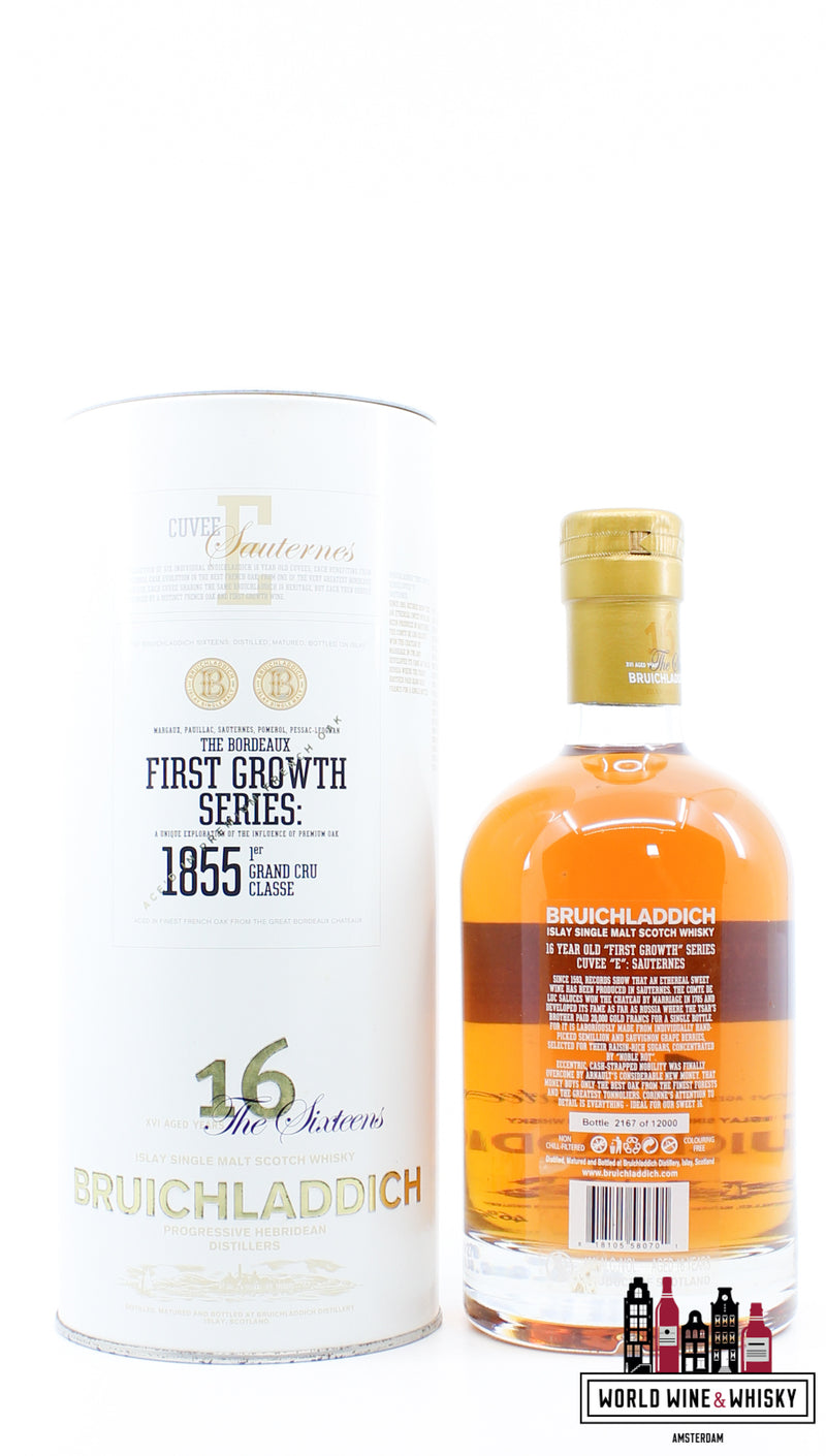 Bruichladdich 16 Years Old 2008 - Cuvee E Sauternes - First Growth Series The Sixteens 46% (1 van 12000)