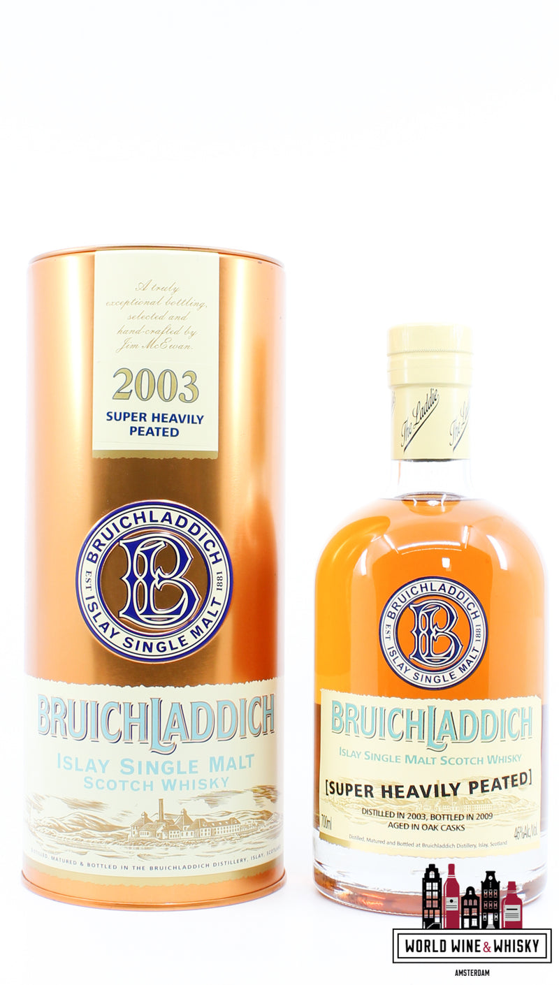 Bruichladdich 2003 2009 - Super Heavily Peated (79PPM) - Vat 1114, 193, 032 &amp; 001 46% (1 van 102)