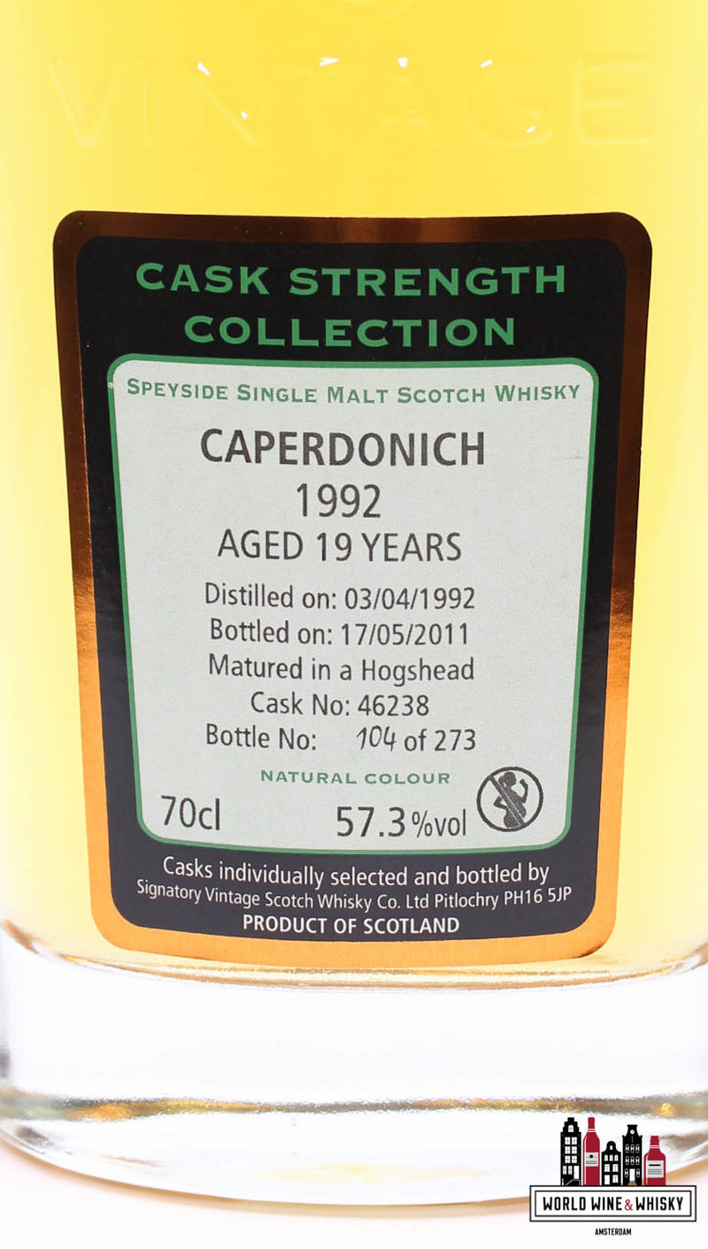 Caperdonich 19 Years Old 1992 2011 - Cask Strength Collection - Signatory Vintage - Cask 46238 57,3% (1 van 273)