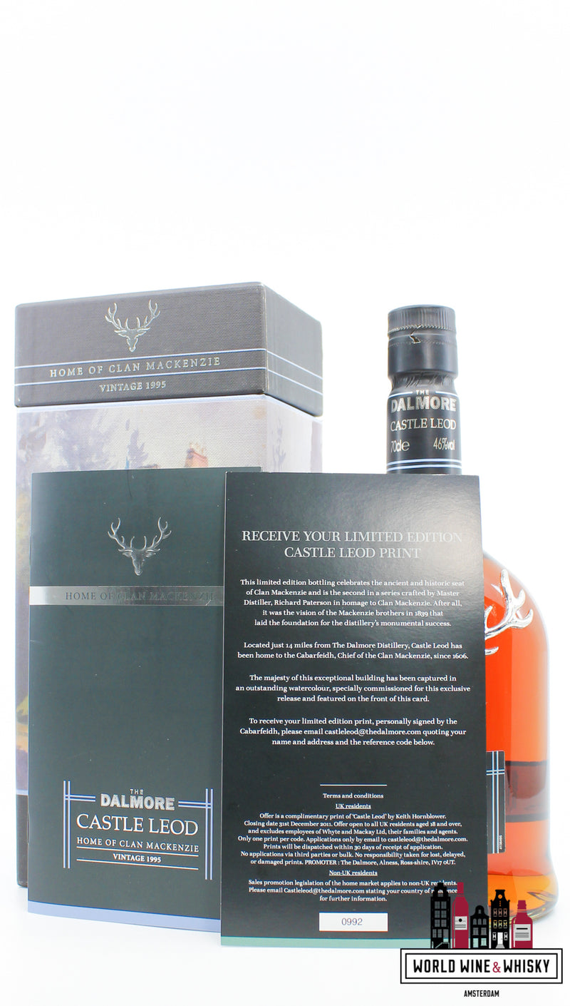 Dalmore 1995 2011 - Castle Leod - Huis van Clan MacKenzie 46% (1 van 5000)