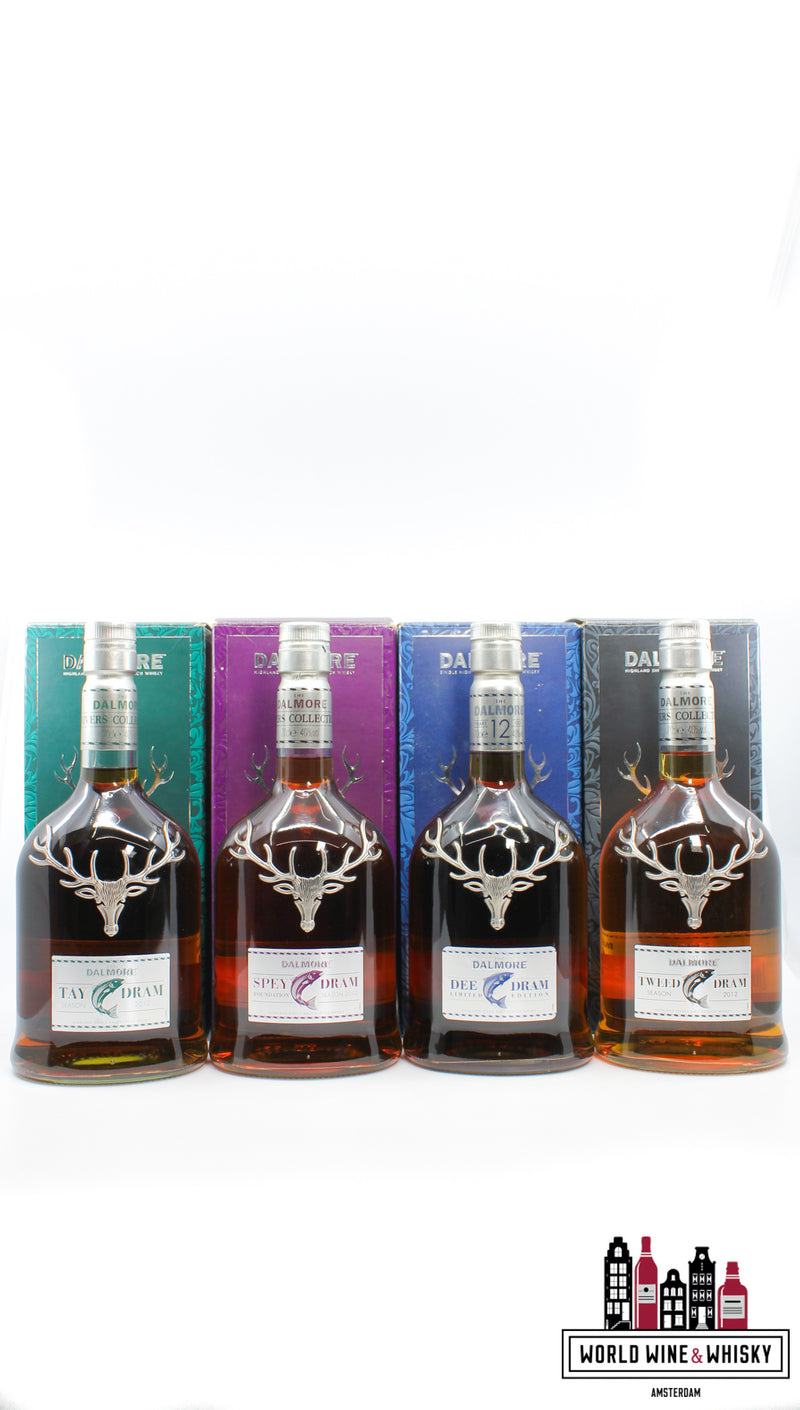 Dalmore 2012 - Rivers Collection: Tray, Spey, Dee &amp; Tweed Dram 40% (volledige set)