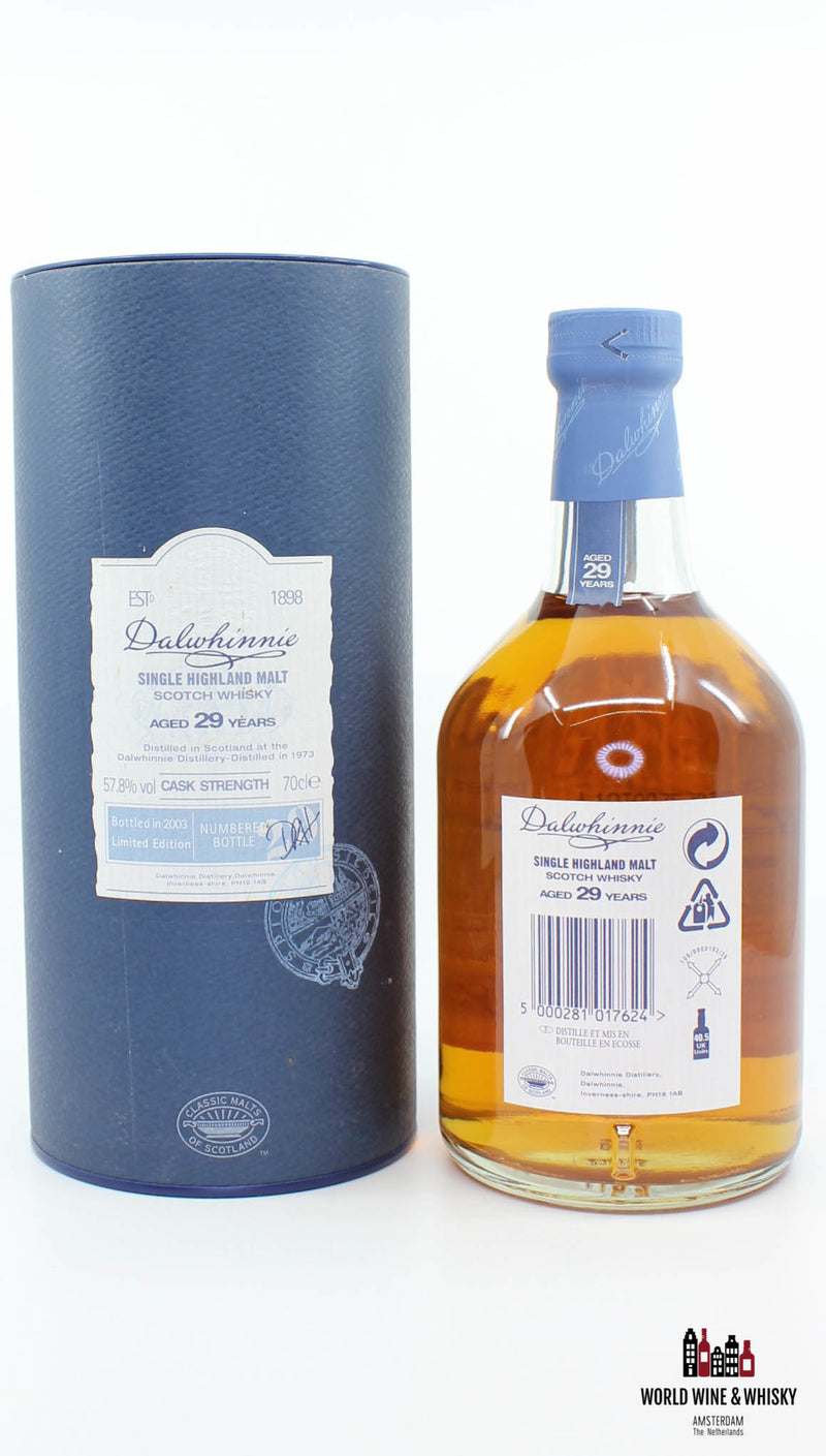 Dalwhinnie 29 jaar oud 1973 2003 Gelimiteerde editie 57,8%