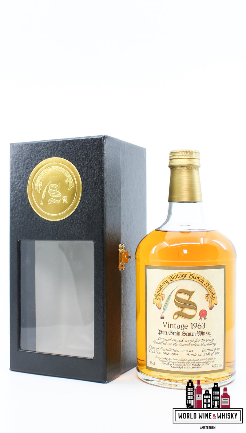 Dumbarton 26 Years Old 1963 1989 - Vintage Collectie - Signatory Vintage - Cask 2012-2014 40% (1 van 600)